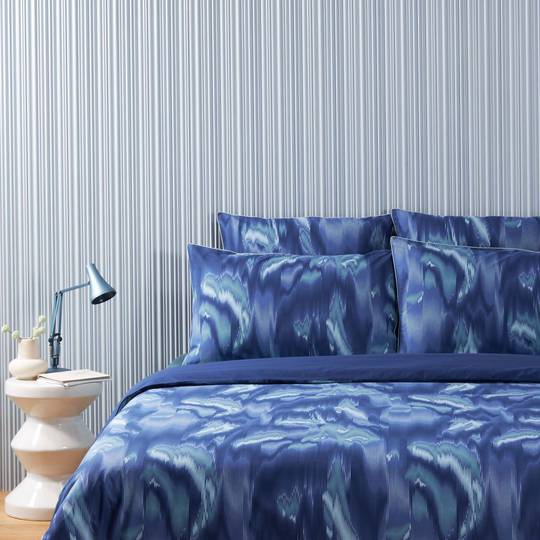 Housse de couette 140x200 cm coton DIEGO bleu baltique