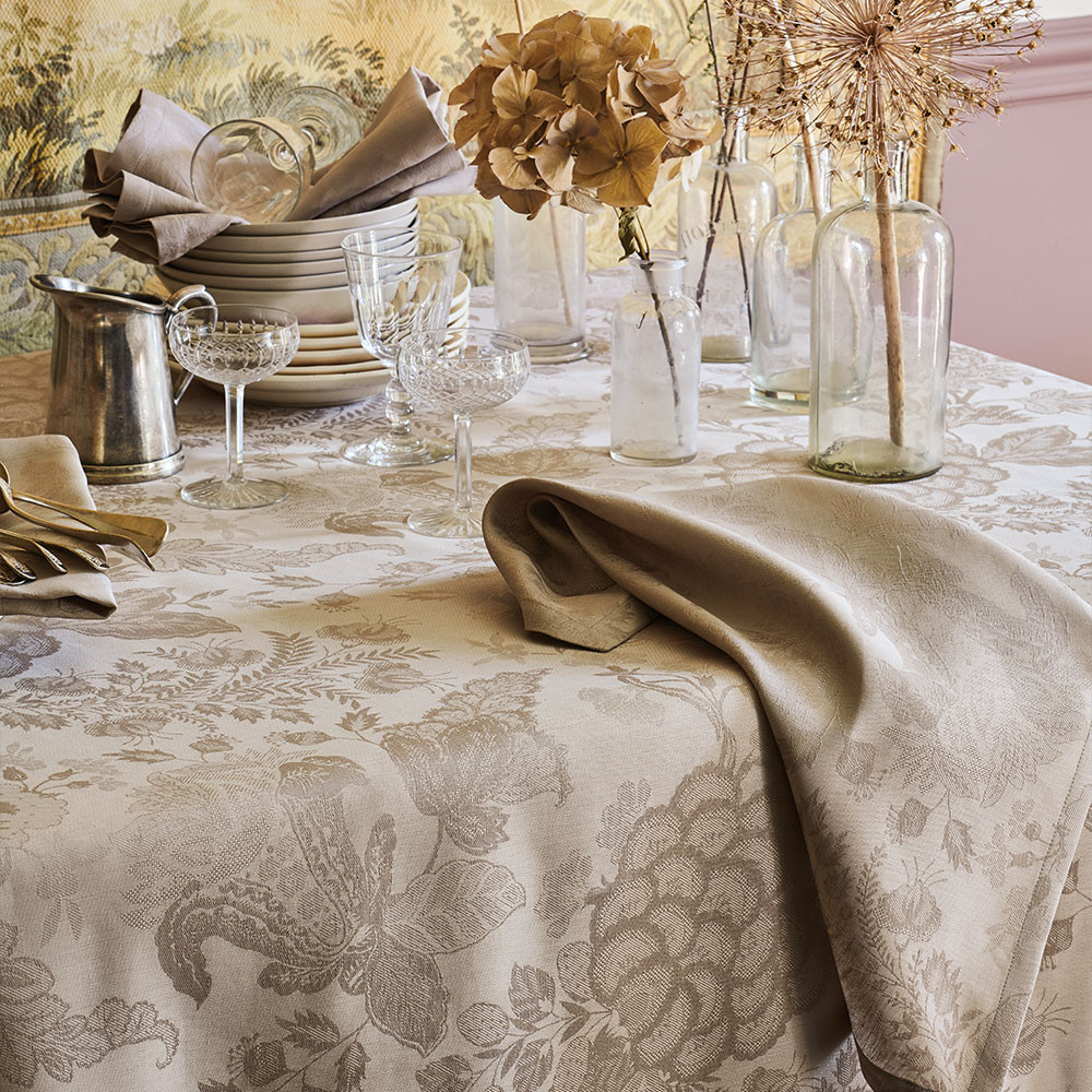Lot de 4 serviettes de table Mille Giverny Naturel Garnier