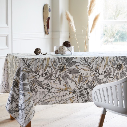 Nappe Rectangulaire DOTBUY 3D Nappe En Polyester Impermeable L'épreuve De L'huile Antifouling Nappe En Table Pour Extérieur Ou Intérieur Table De Salle à Manger (Bleu Noir,60x60cm